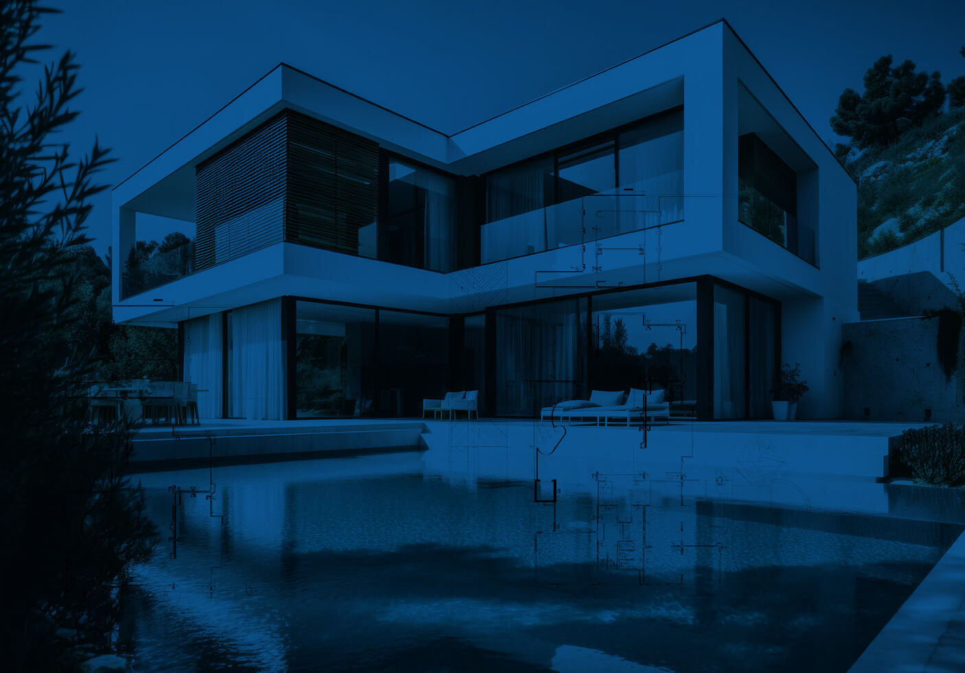 Maison moderne avec piscine construite par un entrepreneur en rénovation et agrandissement